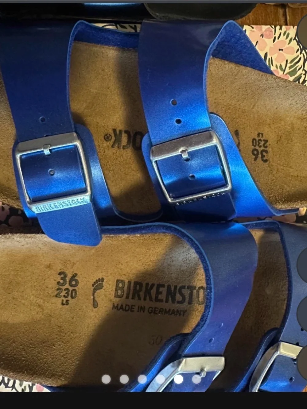 Birkenstock Blue Two-Buckle Slide Sandals